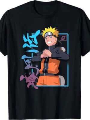 بلوزة بتصميم أنمي ناروتو شيبودن بإطار الكانجي