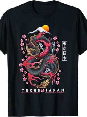 بلوزة بتصميم ياباني أنيق مستوحى من التنانين وثقافة طوكيو